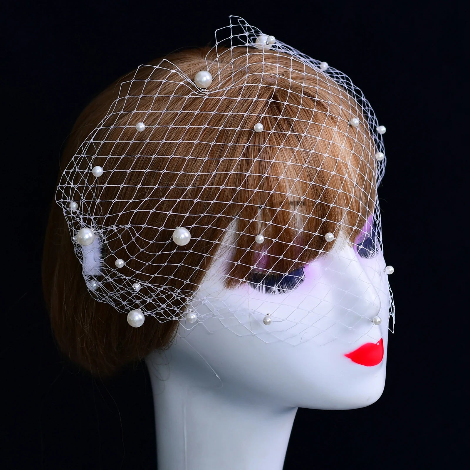 Mini Bridal Veils Blusher Veil Wedding Birdcage Veil with Pearls on the Two Combs Bachelorette Party Accessories VA15