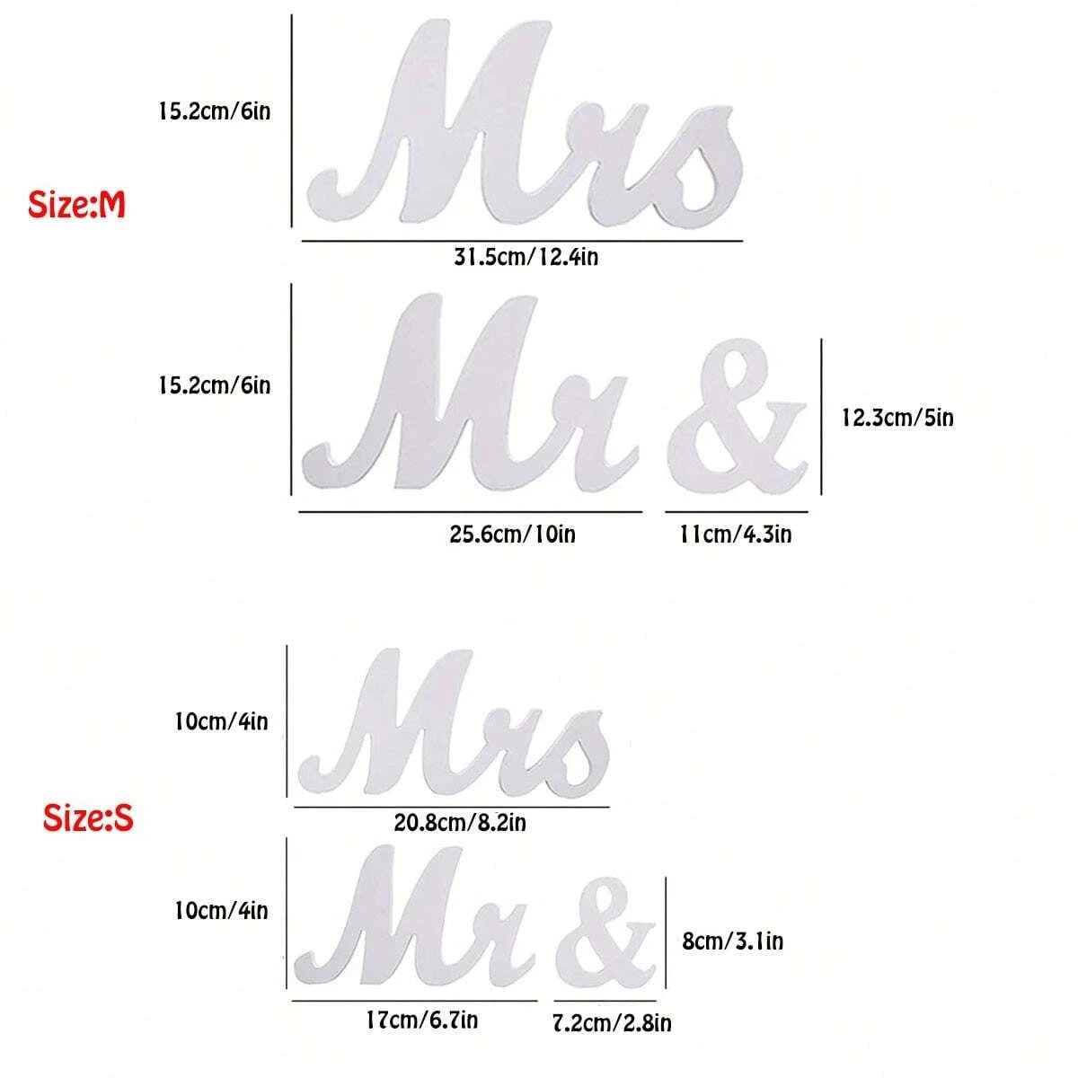 Wooden Letter Wedding Decorations 3D Character Decoration Props for Mr. and Mrs. Wedding Activities Singles Party DIY Decoration