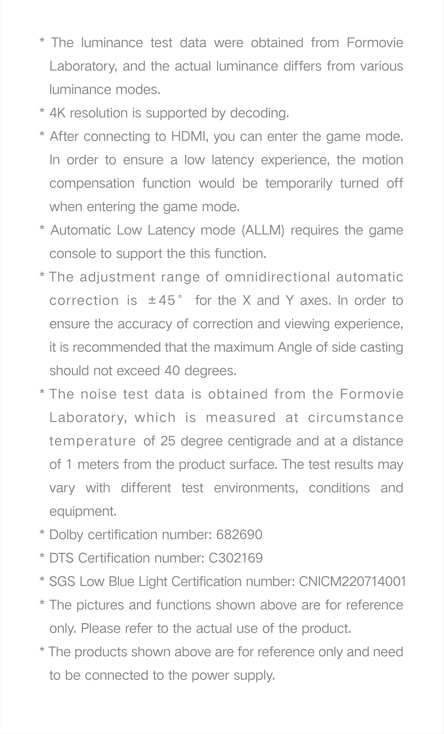 Formovie S5 Mini Projector Native Triple Laser DLP 1100ANSI Lumen FHD For Home Cinema Dolby Vision Portable Fengmi Smart Theater