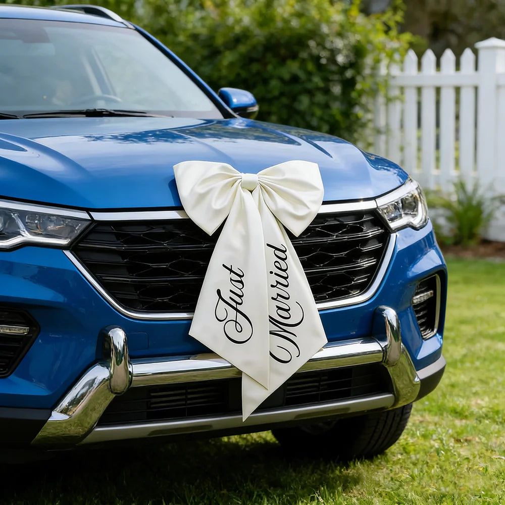 Just Married Car Bow Wedding Proposal Decoration Car Ribbon Engagement Bridal Shower Bachelorette Party Accessory Souvenirs