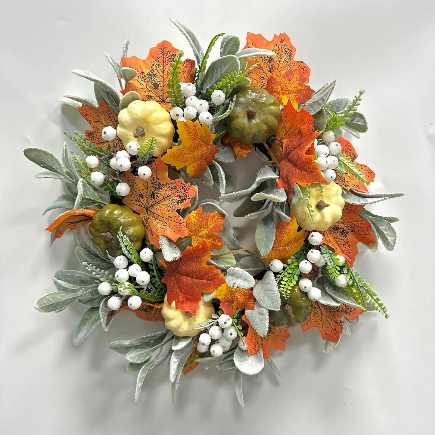 Thanksgiving Decoration Pumpkin Wreath Artificial Maple Leaf Wreath For Front Door Autumn Harvest Festival Wreath Home Decor