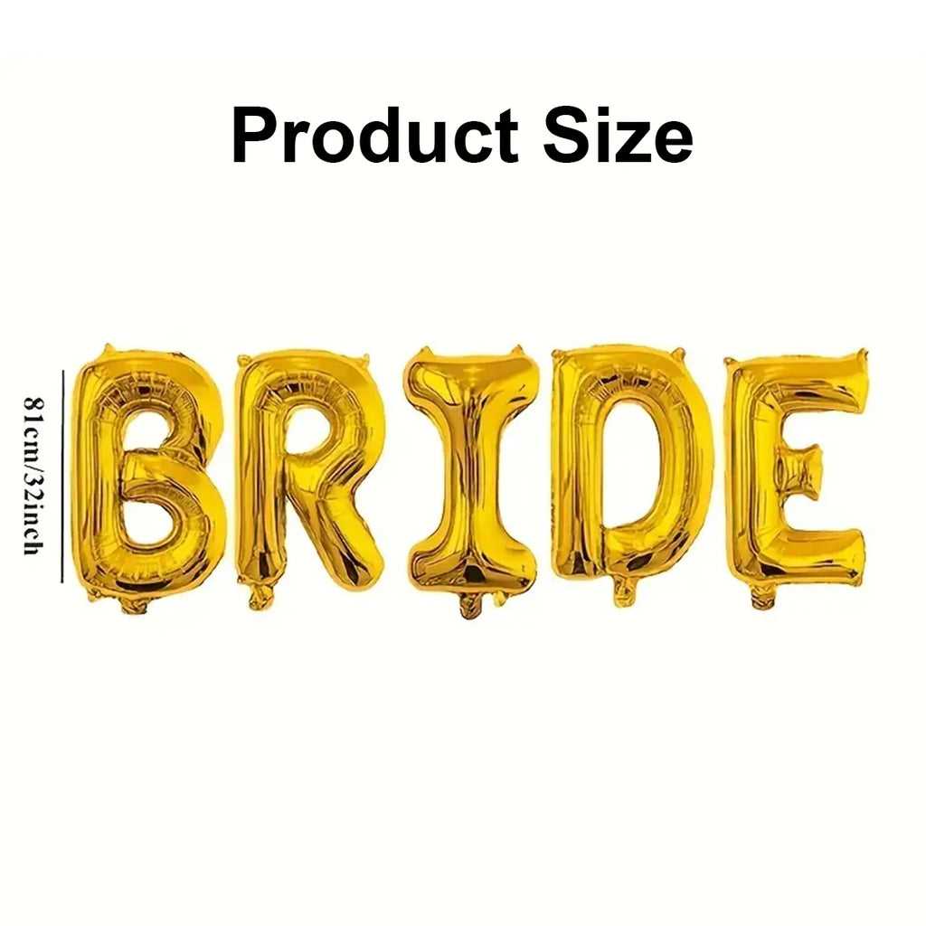 32Inch Giant Bride Balloons Set - Bachelorette Party Decorations Bride Balloons for Bridal Wedding Shower Decorations