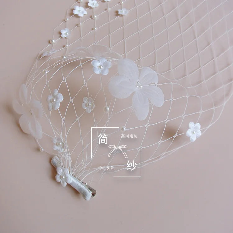 Elegant Bridal Birdcage Veils For Wedding Headdress Flower Face Veil Blusher Veils Women Fascinators Prom Party Hair Accesories