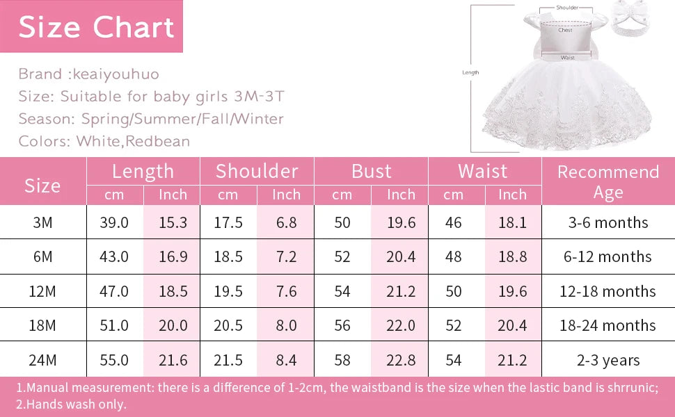 White Dress For Girls Elegant Flower Embroidery Princess Dress Toddler 1st Birthday Baby Girl Ceremonial Wedding Baptism Dress