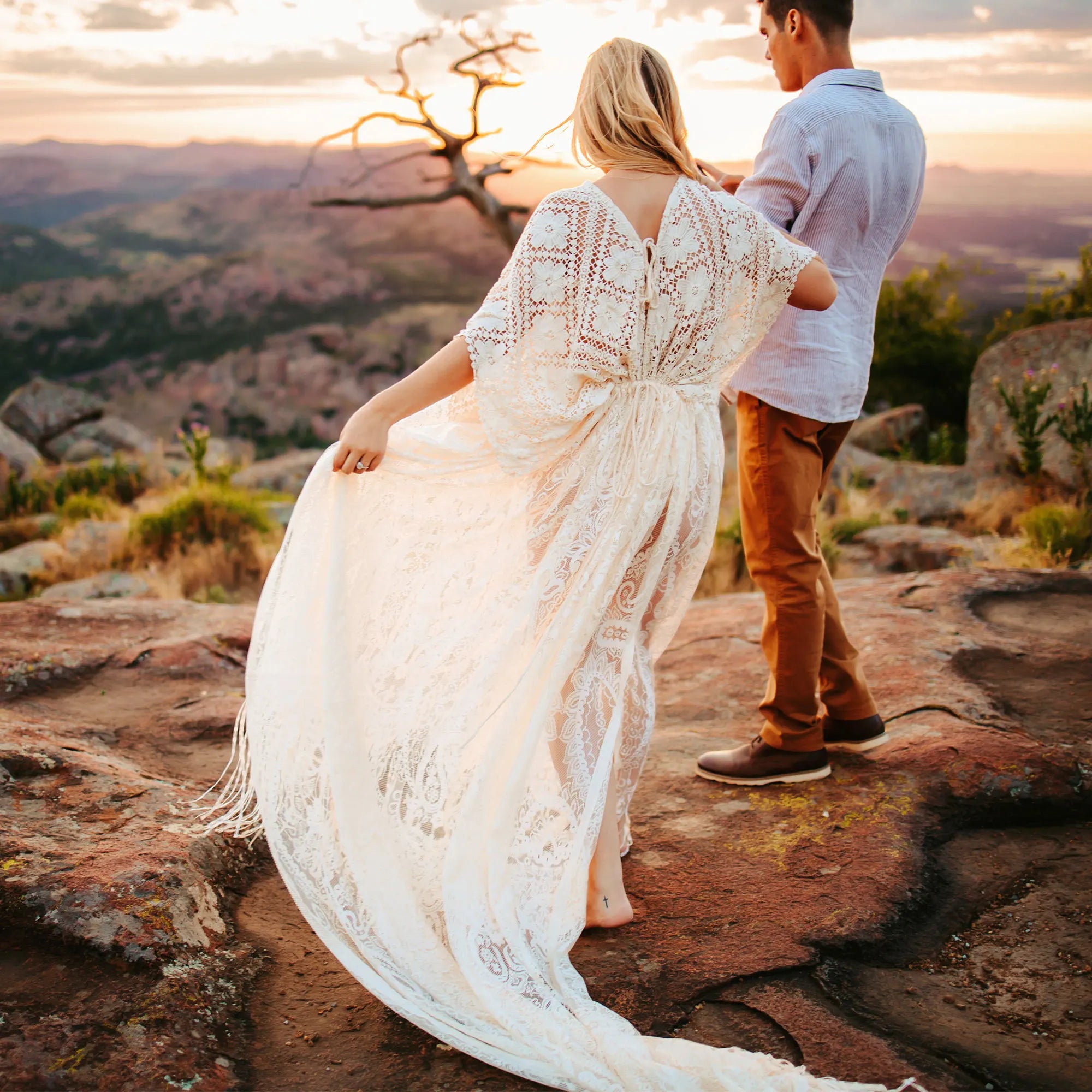 Don&Judy Maternity Dress Boho Photo shoot Maxi Long Sleeve Wedding Party Evening Ivory Gown for Bride Pregnant Women Photography