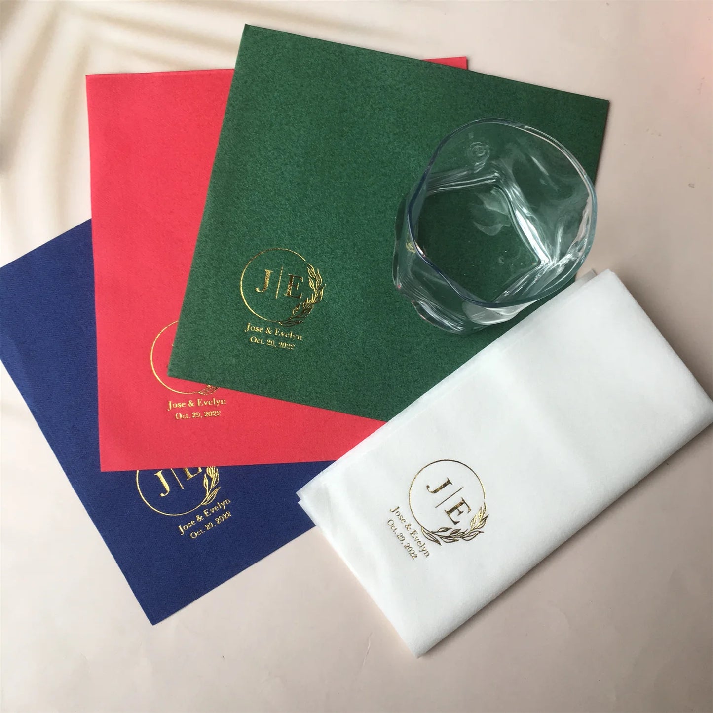 50pcs Personalized wedding napkins, Soft linen napkins disposable,Custom any name/date napkins,Dinner Napkins,Beverage Napkins