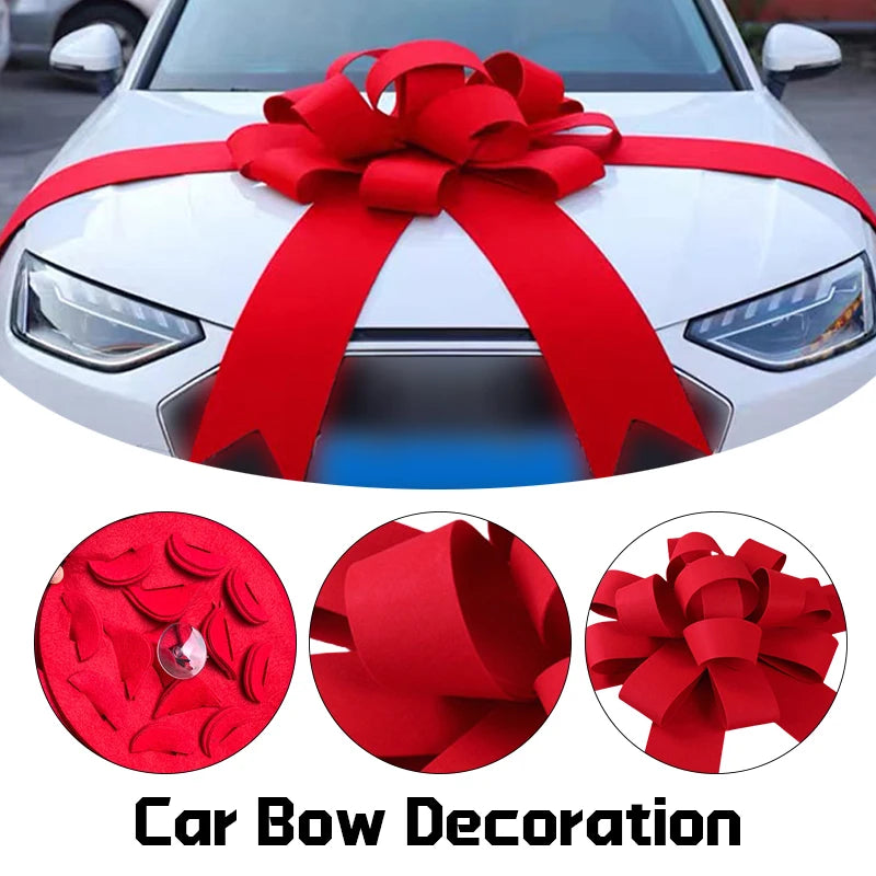 Giant Red Bow Wedding Car 4S Shop Showroom Car Decor Bow Party XMAS Decor Bow Knot New House New Car Delivery Ceremony Bowknot