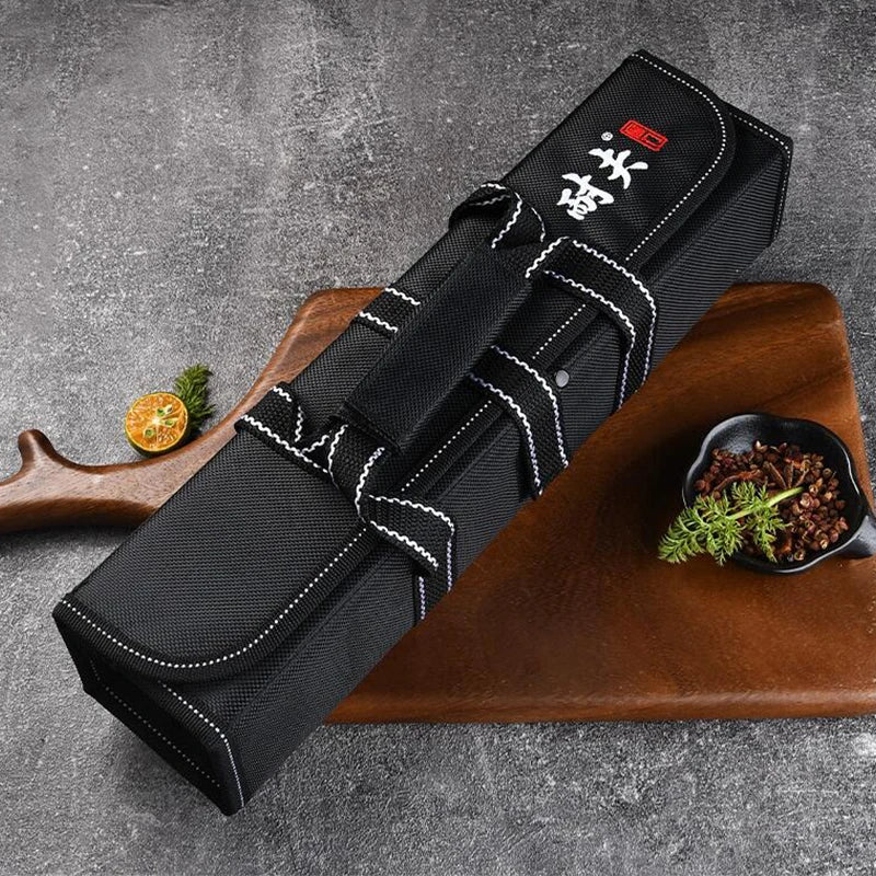 Kitchen Cooking Chef Knife Roll Bag Carry Case Bag Portable Durable Storage 6 Pockets Black Colors Tool Knives Holder