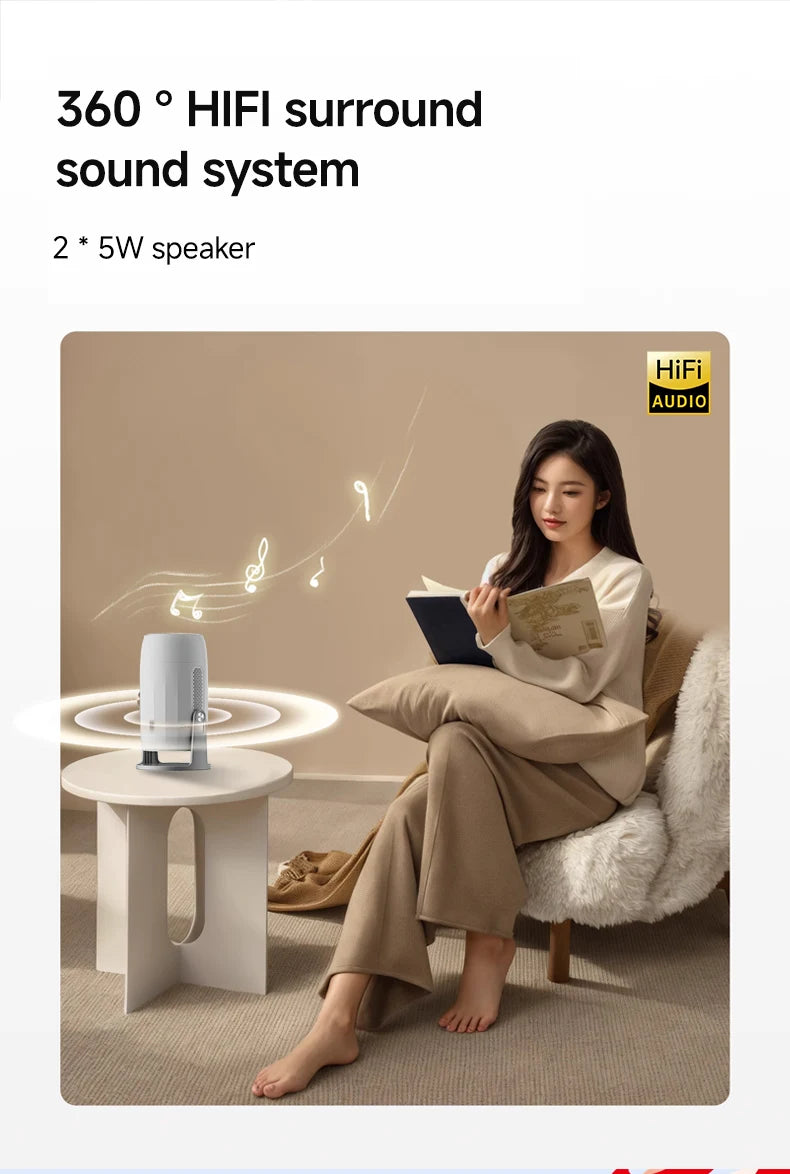 Lenovo Portable 4K Projector 100M Android 12 WIFI 6 TOF No-Sense Auto Focus Outdoor Full HD Projector Video Movie Home Theater