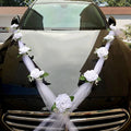 WEDDING CAR DECORATION ARTIFICIAL FLOWERS DECORATION FOR WEDDING CAR, WHITE