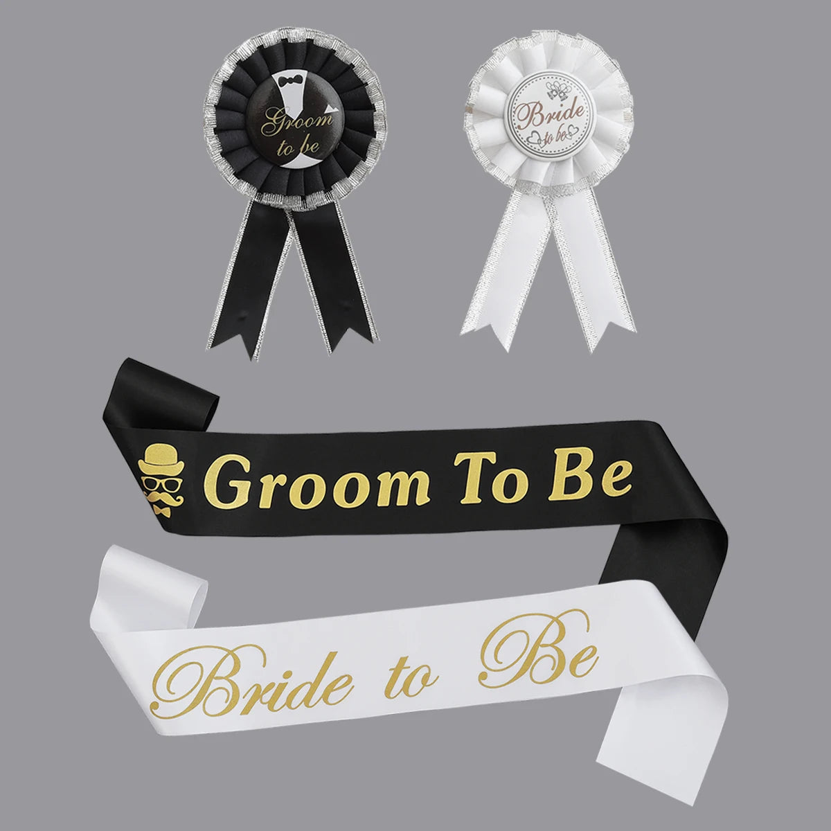4PCS Bride to be, the bride of a bachelor party, etiquette with badge groom to be shoulder strap.