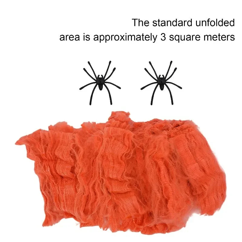 Halloween Decoration Party Accessories Decorations for Events Scream Festa Spider Web Black Outdoor Props Haunted House Spider