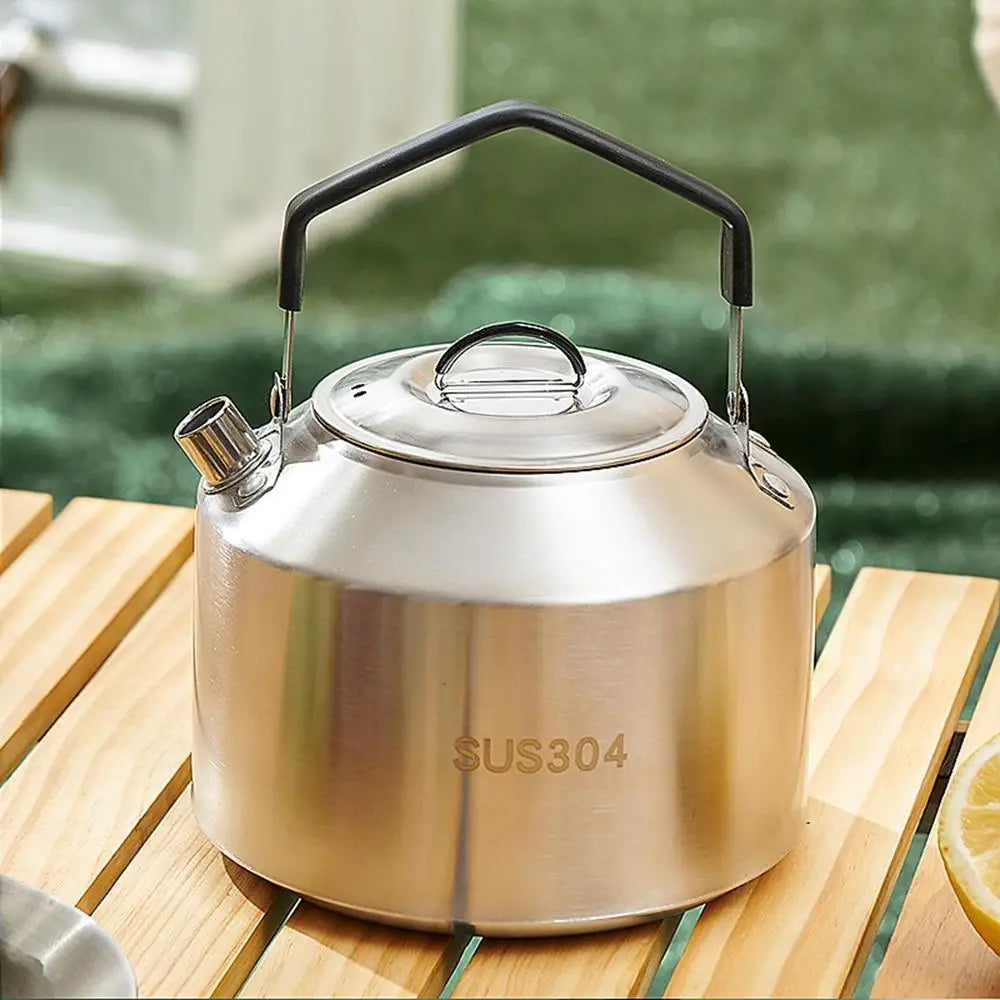 Camping Water Kettle 1L/1.5L Outdoor Coffee Kettle Tableware Picnic Supplies Equipment Utensils Camping Tea Kettle Cookware