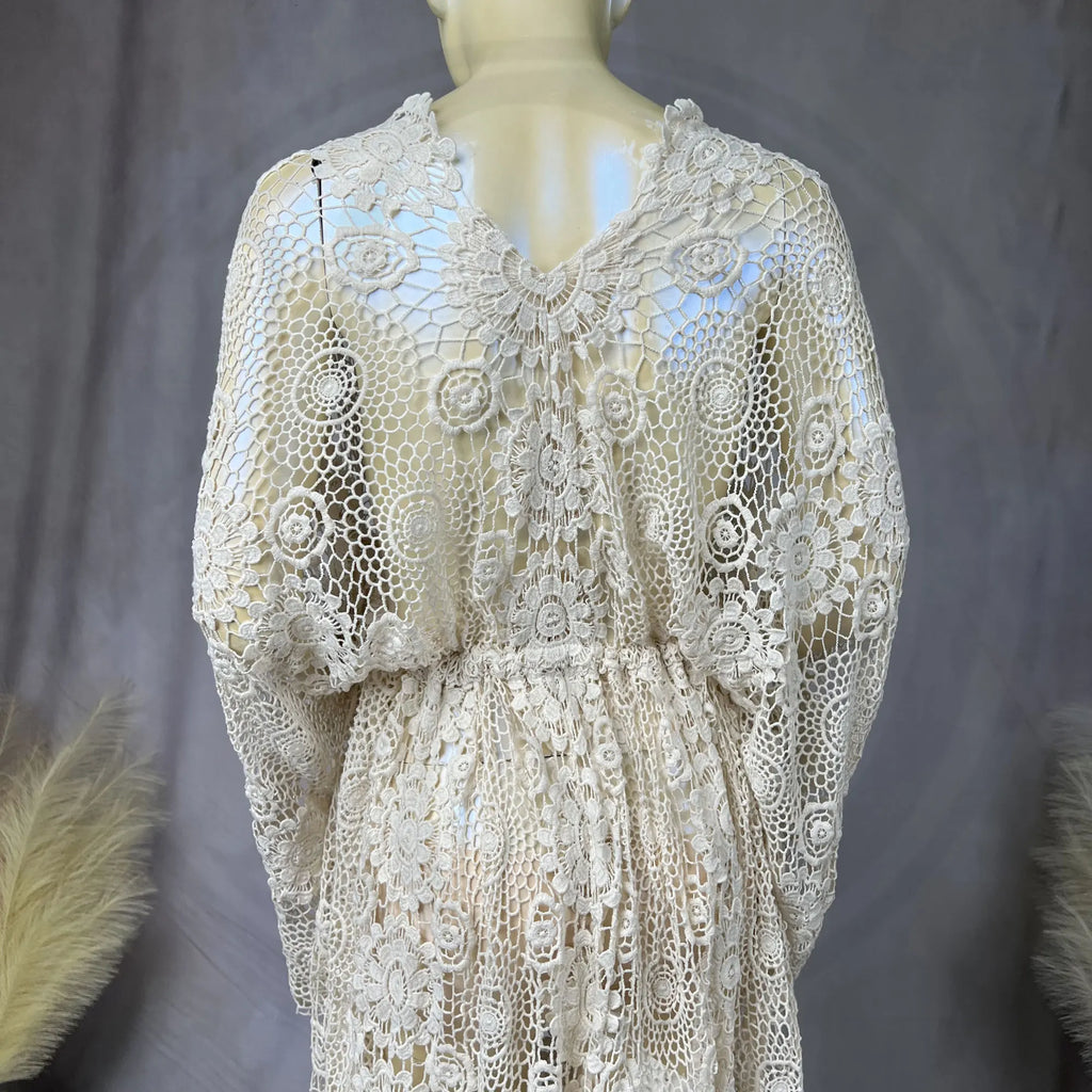 Don&Judy Maternity Dress Boho Photo shoot Maxi Long Sleeve Wedding Party Evening Ivory Gown for Bride Pregnant Women Photography