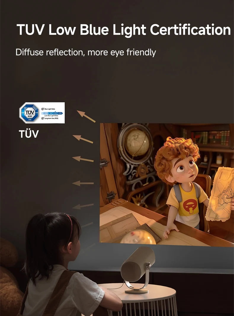 Lenovo Portable 4K Projector 100M Android 12 WIFI 6 TOF No-Sense Auto Focus Outdoor Full HD Projector Video Movie Home Theater