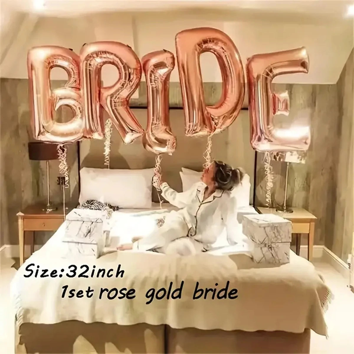 32Inch Giant Bride Balloons Set - Bachelorette Party Decorations Bride Balloons for Bridal Wedding Shower Decorations