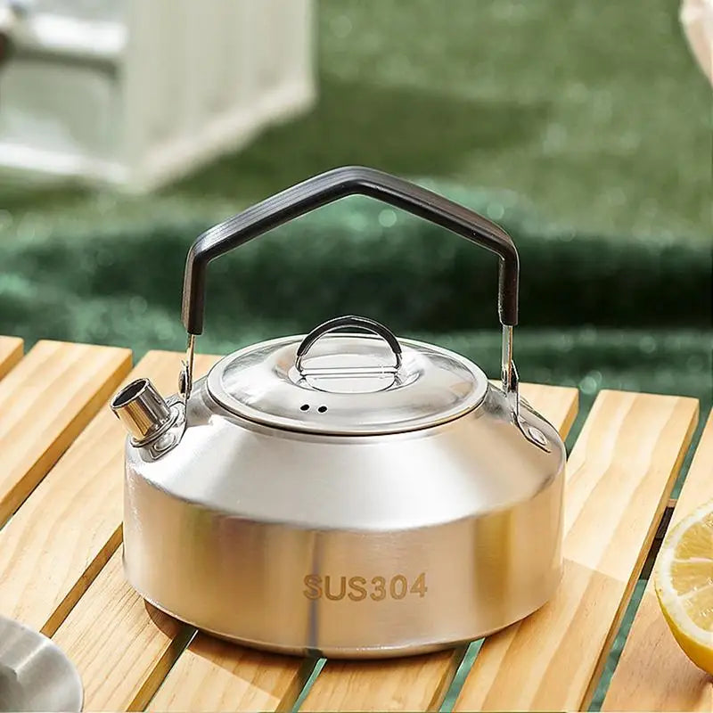 Camping Water Kettle 1L/1.5L Outdoor Coffee Kettle Tableware Picnic Supplies Equipment Utensils Camping Tea Kettle Cookware