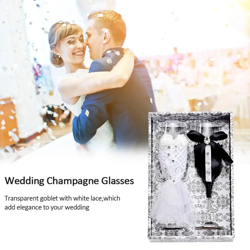 Wedding Table Decoration Wine Glass Cup Cover Bride Groom Costume Glass DIY Bride To Be Bridal Shower Bachelorette Party Decor