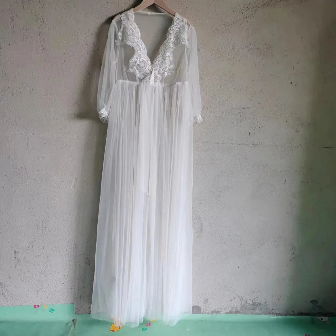 White Photoshoot Dresses Maternity Women Sexy Tulle V-Neck Split Long Dress For Pregnant Baby Shower Gowns Premama Photo Clothes