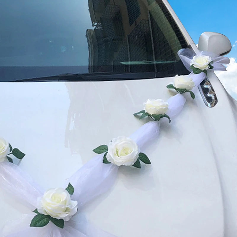1set Wedding car decoration car head flower wedding supplies wedding main wedding car layout set creative personality