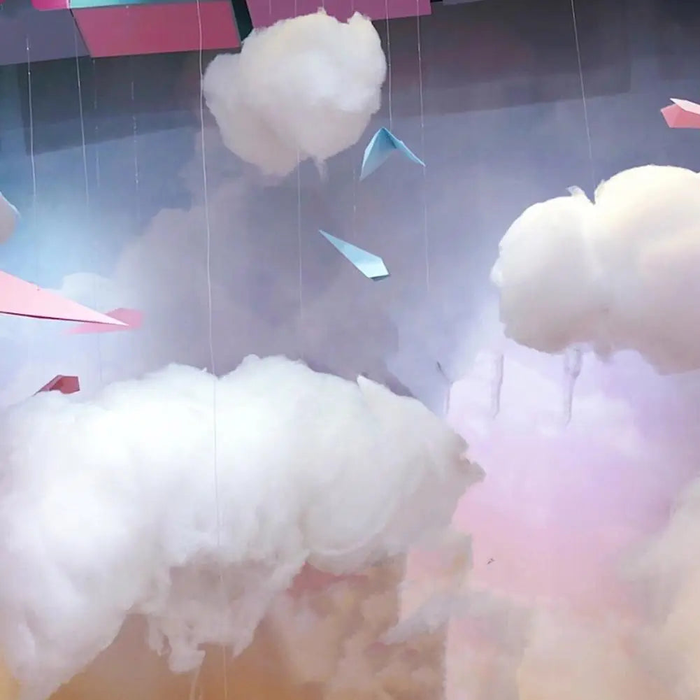 Wedding Cotton Cloud Decoration Artificial White Cotton Cloud Wedding Background Decor Props Xmas Birthday Party DIY Hanging