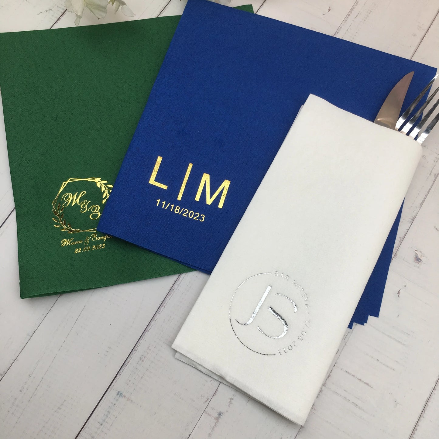 50pcs Personalized wedding napkins, Soft linen napkins disposable,Custom any name/date napkins,Dinner Napkins,Beverage Napkins