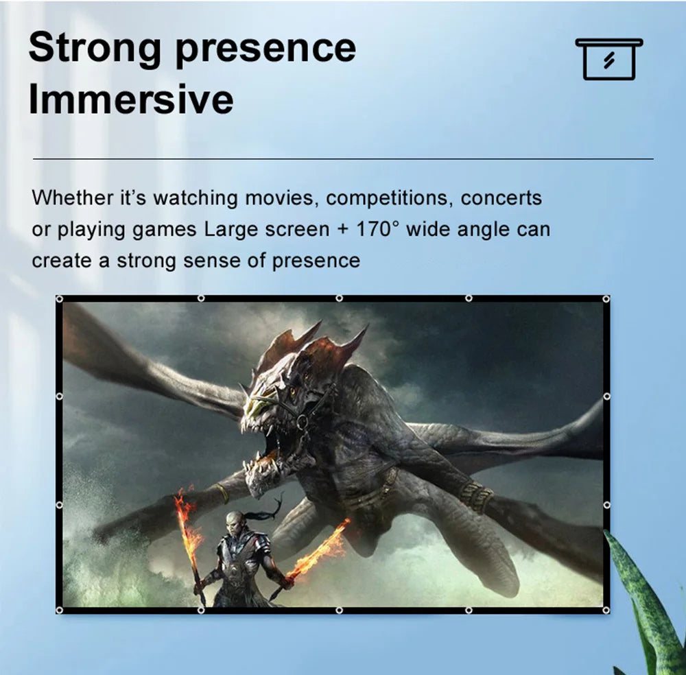 Velec Home Office Projector Screen Curtain Simple 100 120 inch Display Screen Household Bedroom Ornaments Proyector Accessories