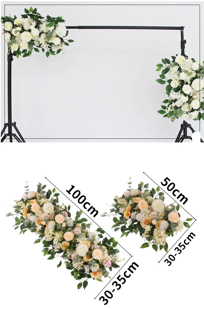 50/100cm DIY Wedding Flower Wall Decoration Arrangement Supplies Silk Peonies Rose Artificial Floral Row Decor Wed Arch Backdrop