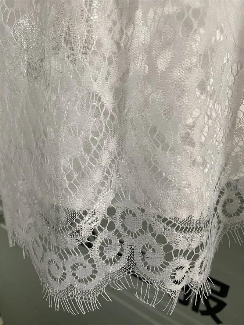 New Girl Princess Dress White Lace Long Dress Wedding Flower Children Open Back Wedding Dress Girl Elegant Evening Dress