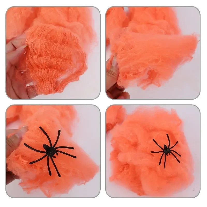 Halloween Decoration Party Accessories Decorations for Events Scream Festa Spider Web Black Outdoor Props Haunted House Spider