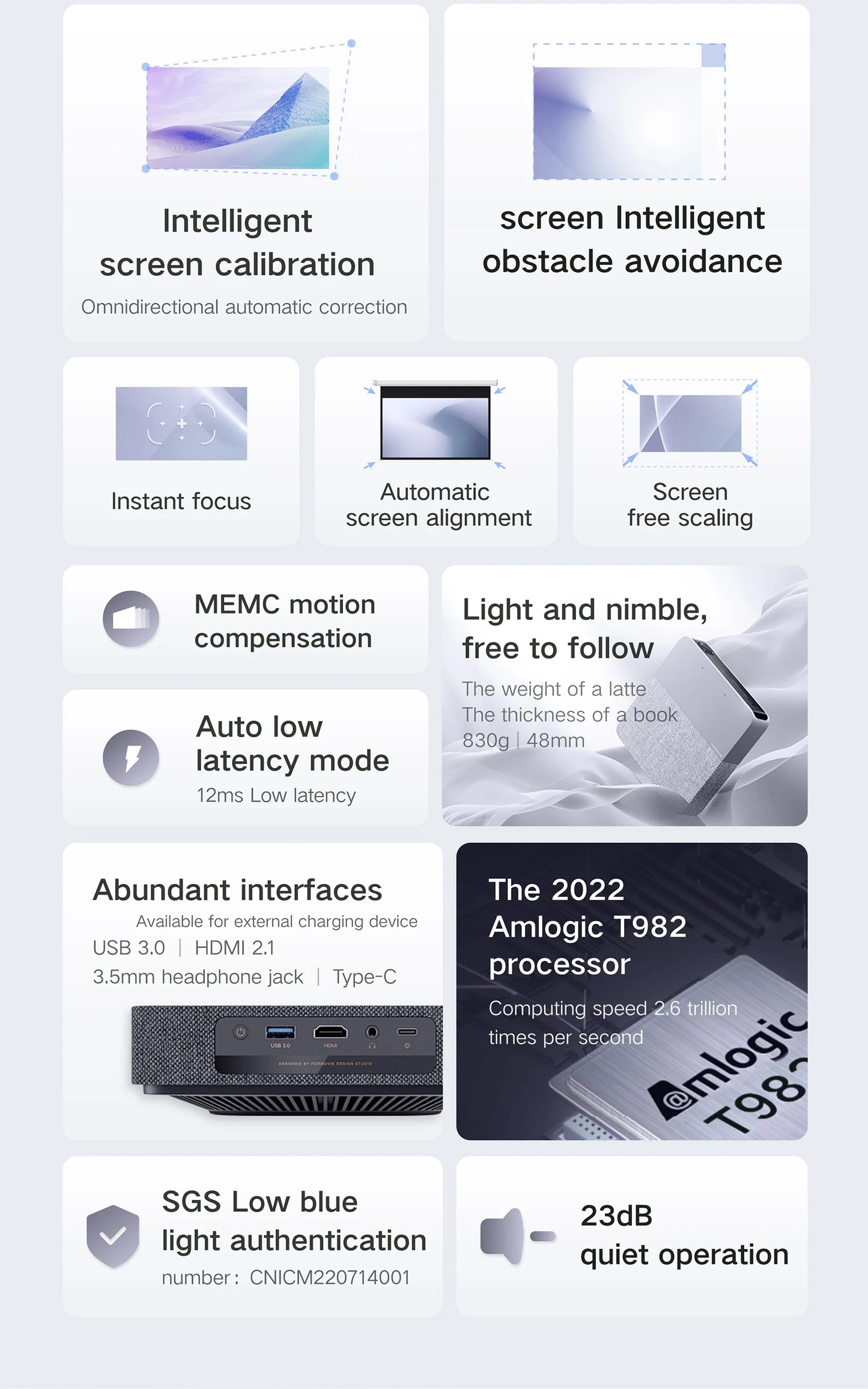 Formovie S5 Mini Projector Native Triple Laser DLP 1100ANSI Lumen FHD For Home Cinema Dolby Vision Portable Fengmi Smart Theater