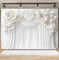 Wedding Scene Party Backdrop for Photography Pink Flower Palace White Wall Bridal Shower Wedding Portrait Decor Photo Background