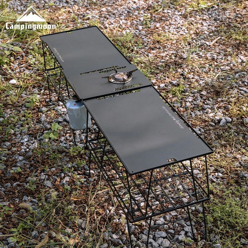 CAMPINGMOON Portable Camping IGT Korean Style Stove Unit Board Picnic Tea Table Multi-Purpose Middle Board for Outdoor Cooking