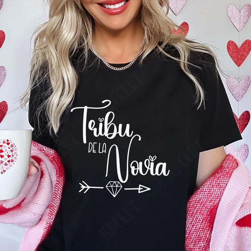 Spanish Girls Bachelorette Hen Party Tshirt Team Bride Squad Tops Women Single Farewell T-Shirt Bridal Shower Wedding Party Tees