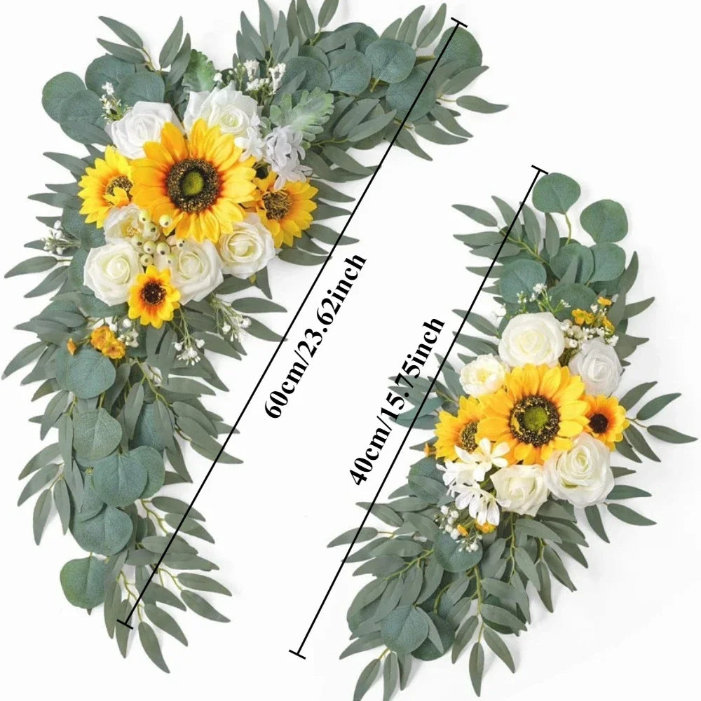 Romantic White Artificial Wedding Flowers Artificial Arch Flowers Artificial Wedding Arch Flowers Kit Wedding Welcome Sign Decor