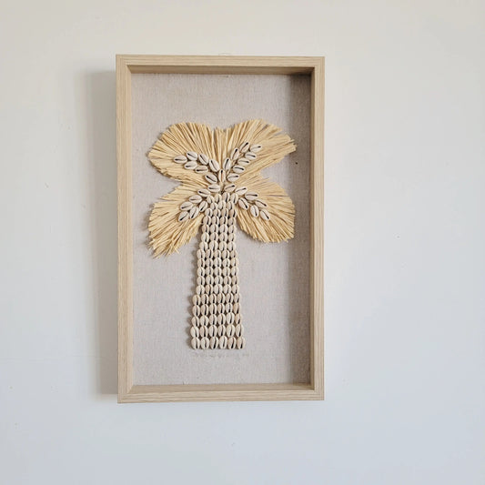 Boho Hanging Decorative Painting Home Decor Sea Shells Raffia Coco Shell Wall Art Unique Beach Theme Home Accessories