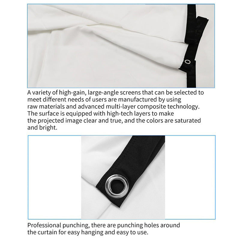 Portable Foldable Projector Screen 16:9 HD Outdoor Indoor Home Cinema Theater 3D Movie Accessories Roll-up Projector Screen