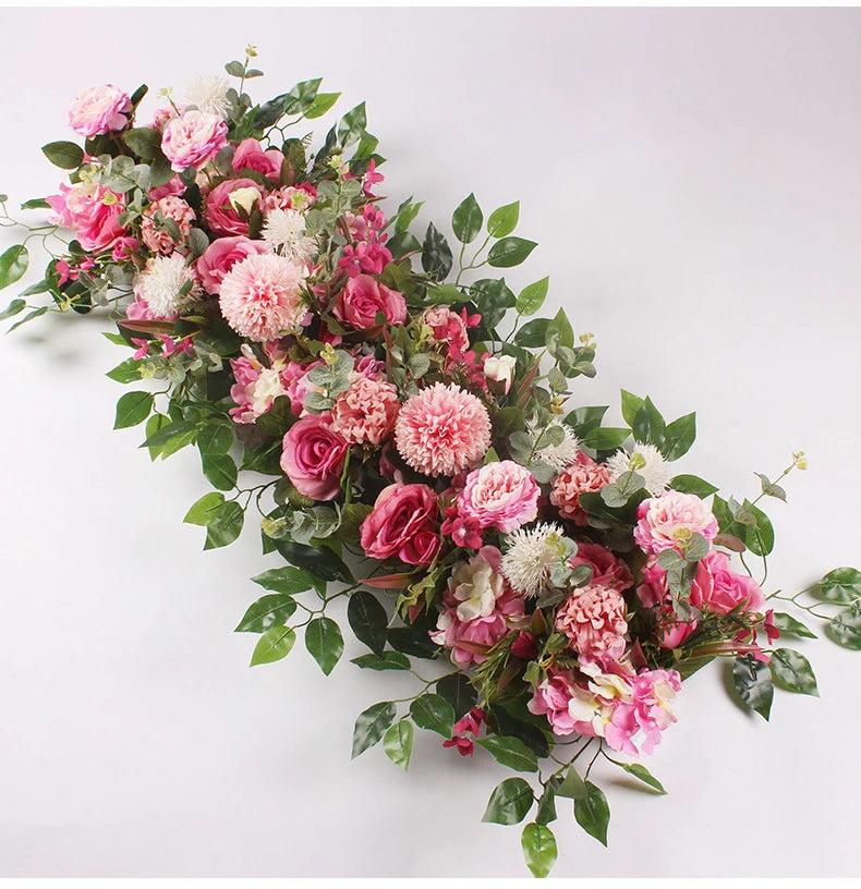 50/100cm DIY Wedding Flower Wall Decoration Arrangement Supplies Silk Peonies Rose Artificial Floral Row Decor Wed Arch Backdrop