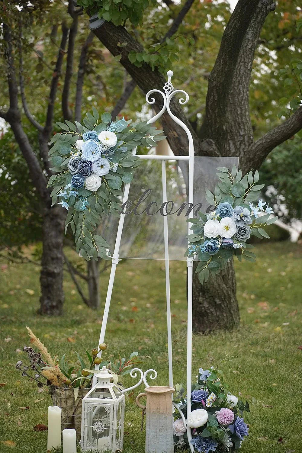 Romantic White Artificial Wedding Flowers Artificial Arch Flowers Artificial Wedding Arch Flowers Kit Wedding Welcome Sign Decor