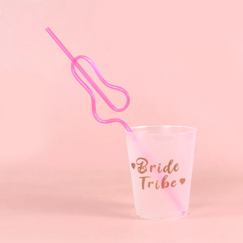 Bachelorette Party Penis Straw Wedding Bridal Shower Favors Supplies Hen Night Aldult Birthday Party Decoration Bride to be Gift