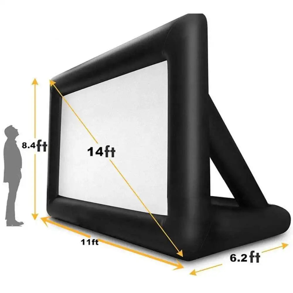 Outdoor Iatable 14/16Ft Projector Movie Film Screen For Home Backyard Party Games Theater Cinema With Fan