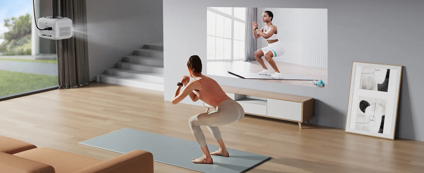 MINI Projector WiFi Bluetooth Projector 20000Lumens 720P Projectors Support 1080p Video for Home Outdoor Cinema Android YABER L1