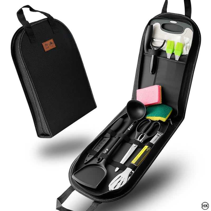 Outdoor Camping Kitchenware Storage Bag Handheld Camping Barbecue Cookware Bag Camping Cutlery Travel Tableware Bag
