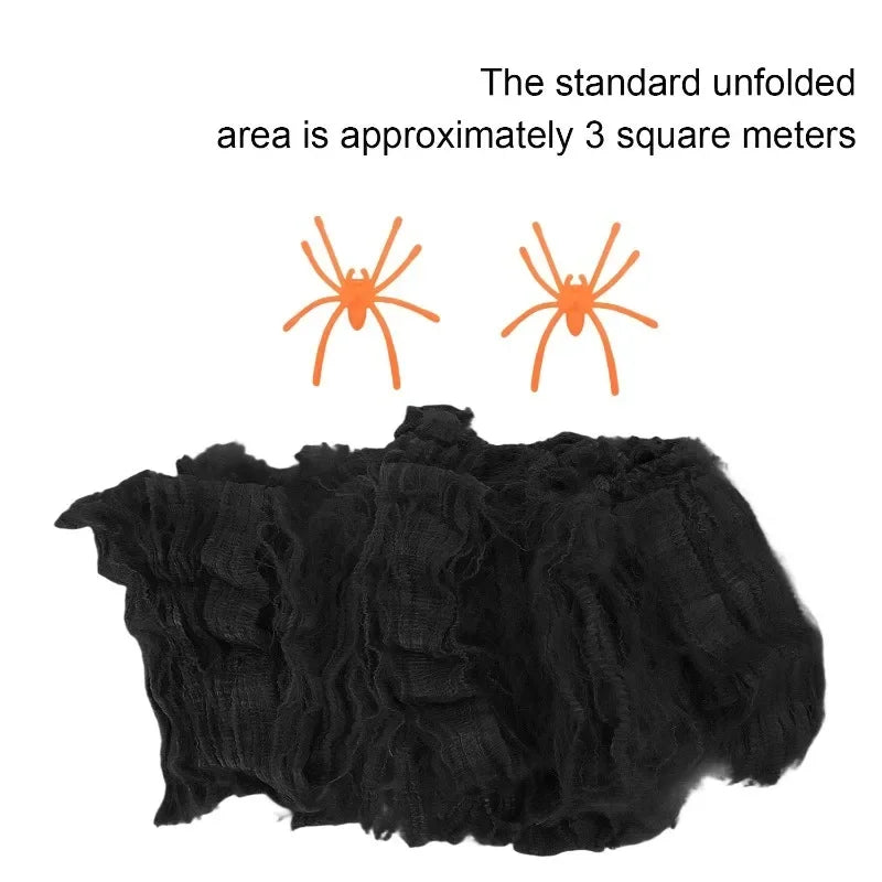 Halloween Decoration Party Accessories Decorations for Events Scream Festa Spider Web Black Outdoor Props Haunted House Spider