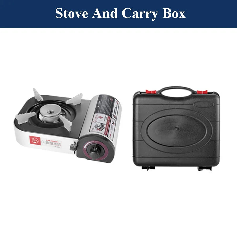 Outdoor Mini Gas Cooker Camping Hiking Picnic Portable Stove Fishing Hunting Cassette Warmer Barbecue BBQ Cooking Kitchen