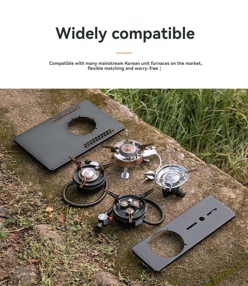 CAMPINGMOON Portable Camping IGT Korean Style Stove Unit Board Picnic Tea Table Multi-Purpose Middle Board for Outdoor Cooking
