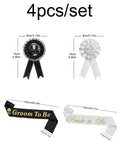 4PCS Bride to be, the bride of a bachelor party, etiquette with badge groom to be shoulder strap.