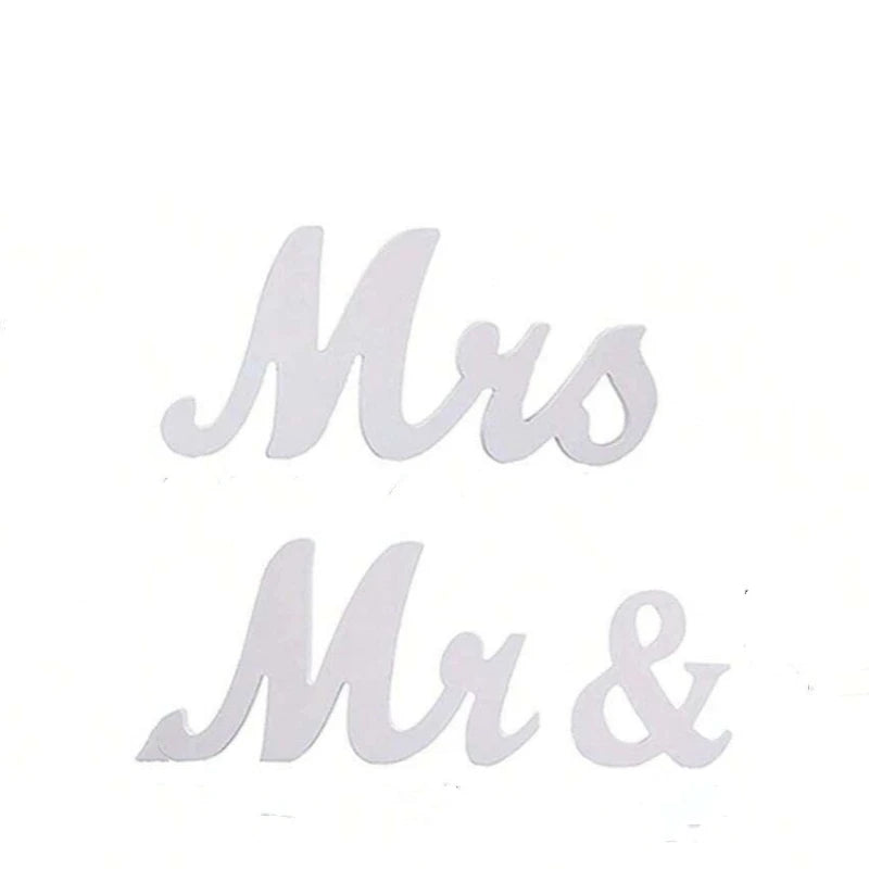 Wooden Letter Wedding Decorations 3D Character Decoration Props for Mr. and Mrs. Wedding Activities Singles Party DIY Decoration
