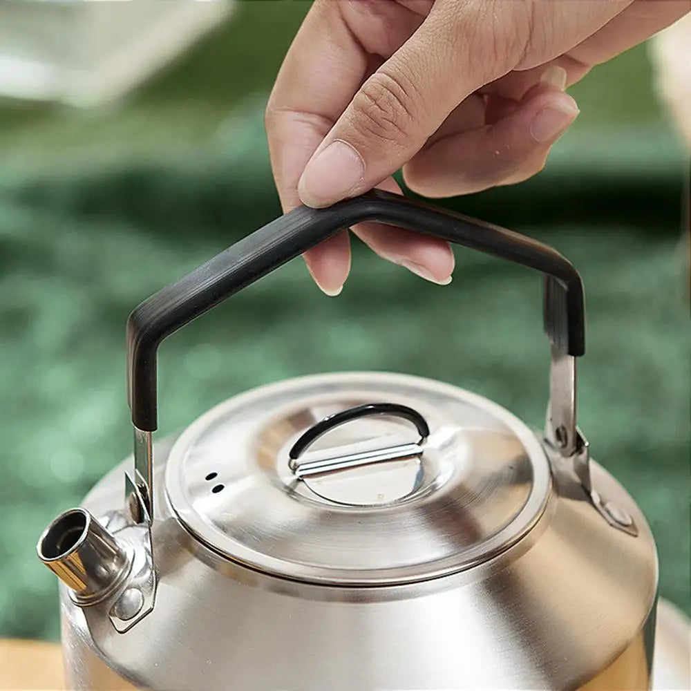 Camping Water Kettle 1L/1.5L Outdoor Coffee Kettle Tableware Picnic Supplies Equipment Utensils Camping Tea Kettle Cookware