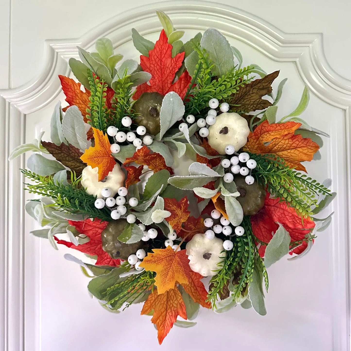 Thanksgiving Decoration Pumpkin Wreath Artificial Maple Leaf Wreath For Front Door Autumn Harvest Festival Wreath Home Decor